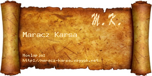 Maracz Karsa névjegykártya